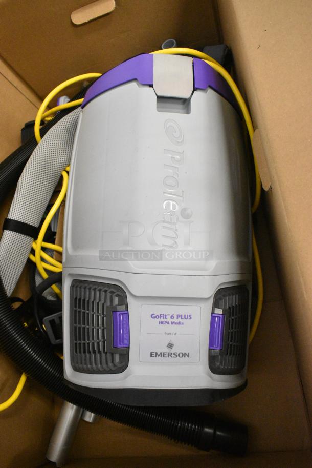 BRAND NEW SCRATCH AND DENT! 196107707 ProTeam GoFit 6 PLUS 107707 6 Qt. Backpack Vacuum with 107530 ProBlade Carpet Floor Kit - 120V - Image 4 of 6