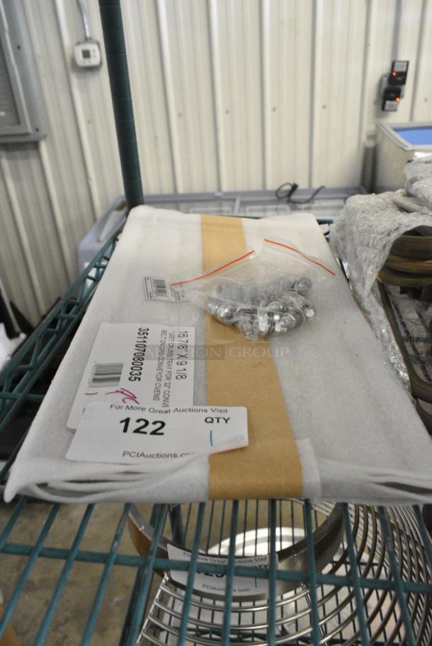 BRAND NEW SCRATCH AND DENT! Cooking Performance Group 351107080035 16 7/8" x 9 1/8" Left Crumb Tray for ICOE-32-B and ICOE-32-D - Image 1 of 4