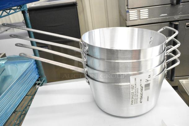 4 BRAND NEW SCRATCH AND DENT! Choice 471SAUC10QT 10 Qt. Tapered Aluminum Sauce Pan. 4 Times Your Bid! - Image 1 of 4