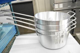 4 BRAND NEW SCRATCH AND DENT! Choice 471SAUC10QT 10 Qt. Tapered Aluminum Sauce Pan. 4 Times Your Bid!