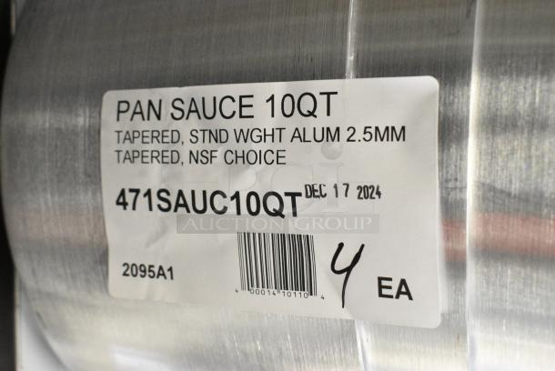 4 BRAND NEW SCRATCH AND DENT! Choice 471SAUC10QT 10 Qt. Tapered Aluminum Sauce Pan. 4 Times Your Bid! - Image 3 of 4