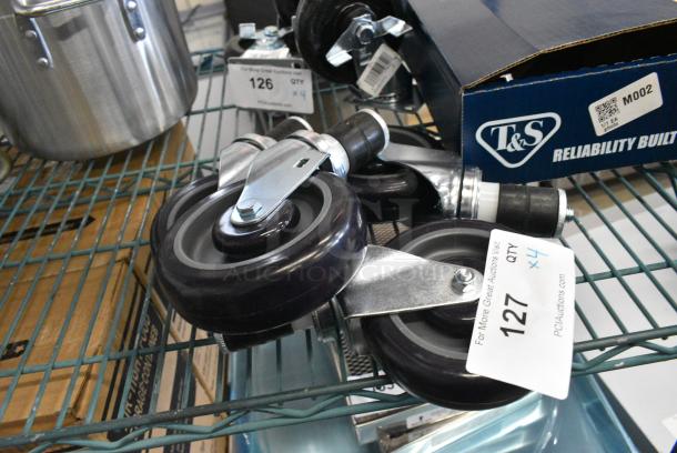 BRAND NEW SCRATCH AND DENT! Lot of 4 351901537L Commercial Casters. - Image 1 of 3