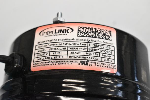 BRAND NEW SCRATCH AND DENT! InterLink F2208A4034B Heatcraft 25317701 Evaporator Fan Motor. 208/230 Volts, 1 Phase. - Image 4 of 6
