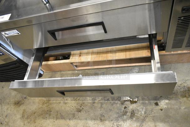 BRAND NEW SCRATCH AND DENT! 2024 Avantco 178CBE48HC CBE-48-HC Stainless Steel Commercial 48" 2 Drawer Refrigerated Chef Base. 115 Volts, 1 Phase. Cannot Test Due To Damaged Power Cord - Image 4 of 6