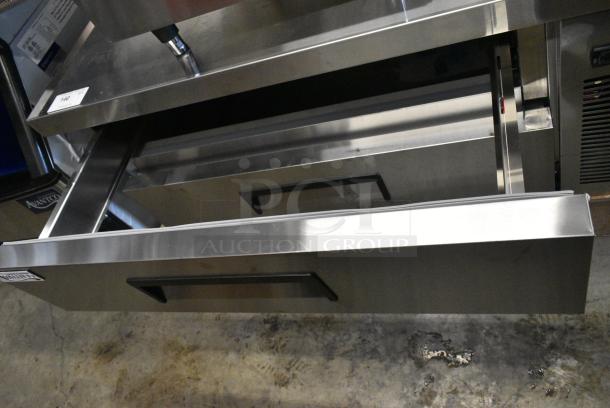 BRAND NEW SCRATCH AND DENT! 2024 Avantco 178CBE48HC CBE-48-HC Stainless Steel Commercial 48" 2 Drawer Refrigerated Chef Base. 115 Volts, 1 Phase. Cannot Test Due To Damaged Power Cord - Image 5 of 6