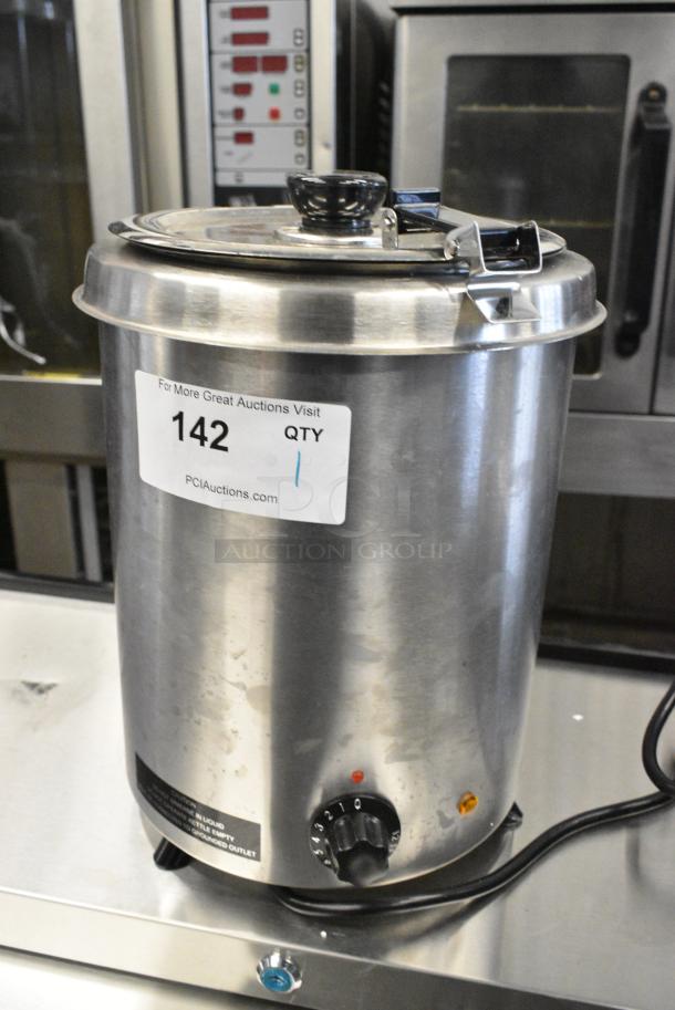 BRAND NEW SCRATCH AND DENT! Galaxy 177GSW6BS W300BS 6 Qt. Round Brushed Steel Warmer. 120 Volts, 1 Phase. Tested and Working! - Image 1 of 6