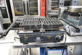 BRAND NEW SCRATCH AND DENT! 2023 Carnival King 382WBS180 WBS180 Brussels / Liege Style Belgian Waffle Maker. 120 Volts, 1 Phase. Tested and Powers On But Does Not Get Warm