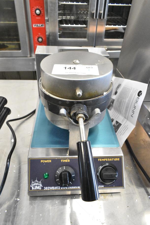 BRAND NEW SCRATCH AND DENT! 2024 Carnival King 382WBM13 WBM13 Non-Stick Belgian Waffle Maker with Timer. 120 Volts, 1 Phase. Tested and Working! - Image 1 of 8