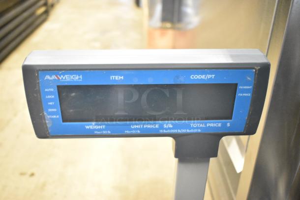 BRAND NEW SCRATCH AND DENT! AvaWeigh 334PCSP30T PCSP30T 30 lb. Digital WiFi Price Computing Scale with Thermal Label Printer and LCD Tower Display. 110-240 Volts, 1 Phase. Tested and Working! - Image 6 of 8