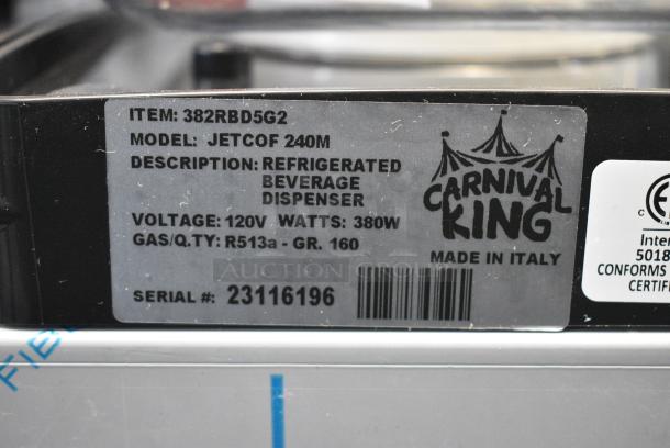 BRAND NEW SCRATCH AND DENT! 2023 Carnival King 382RBD5G2 JETCOF 240M Double 5 Gallon Bowl Refrigerated Beverage Dispenser. 120 Volts, 1 Phase. Tested and Working! - Image 11 of 11