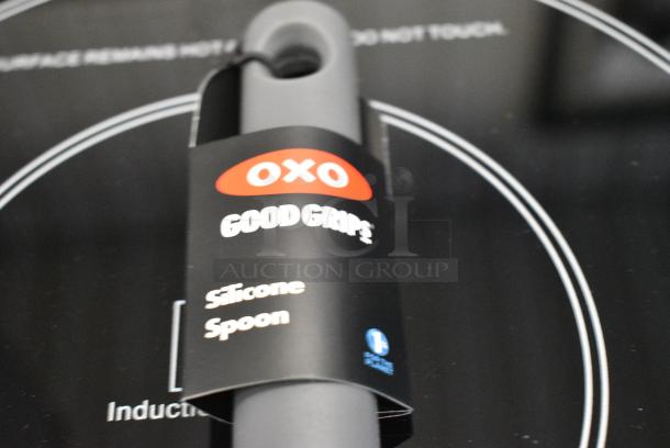 5 BRAND NEW SCRATCH AND DENT! Box of 6 OXO Good Grips 13" Solid High Heat Gray Silicone Spoon 11281400. 5 Times Your Bid! - Image 4 of 7