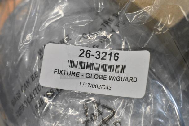 3 BRAND NEW SCRATCH AND DENT! AllPoints 26-3216 Light Fixture with Junction Box, Glass Globe, and Wire Guard. 3 Times Your Bid! - Image 3 of 3