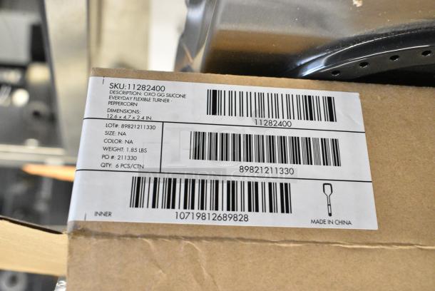 5 BRAND NEW SCRATCH AND DENT! Box of 6 OXO Good Grips 13" Solid High Heat Gray Silicone Spoon 11281400. 5 Times Your Bid! - Image 6 of 6