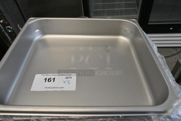 5 BRAND NEW SCRATCH AND DENT! 4723222 Vigor 2/3 Size 2 1/2" Deep Anti-Jam Stainless Steel Steam Table / Hotel Pan - 22 Gauge. 5 Times Your Bid! - Image 1 of 4