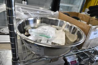 6 BRAND NEW SCRATCH AND DENT! Various Items Including 92563813 Nemco 56381-3 1/2" Green Push Block Cleaning Gasket, 4 Box of 12 267270005 Choice Milton 7 1/2" 18/0 Stainless Steel Medium Weight Dinner Fork, 407SSMXB8 Choice 8 Qt. Standard Stainless Steel Mixing Bowl. 6 Times Your Bid!