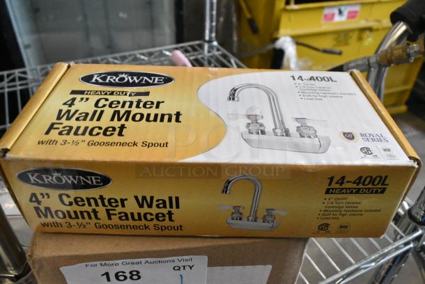 BRAND NEW SCRATCH AND DENT! Krowne 14-400L 4" Center Wall Mount Faucet - Image 3 of 5