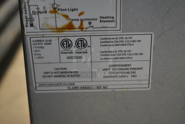 BRAND NEW SCRATCH AND DENT! Avantco 177W50 W50 12" x 20" Full Size Electric Countertop Food Warmer. 120 Volts, 1 Phase. Tested and Working! - Image 5 of 5