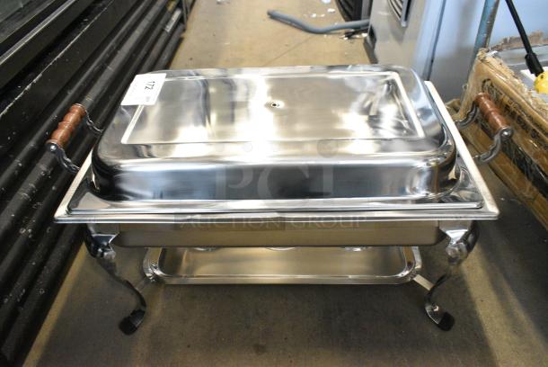 BRAND NEW SCRATCH AND DENT! Stainless Steel Chafer w/ Drop In and Sternos. - Image 3 of 6
