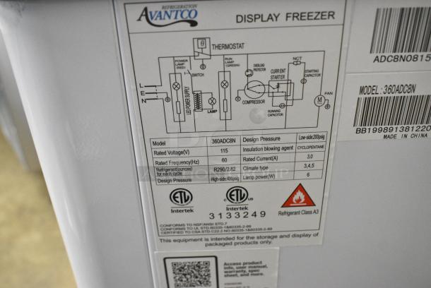 BRAND NEW SCRATCH AND DENT! Avantco 360ADC8N ADC-8-N 49" Customizable Ice Cream Dipping Cabinet w/ Poly Baskets and Bucket Lids on Commercial Casters. 115 Volts, 1 Phase. Tested and Working! - Image 8 of 8
