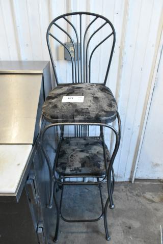2 Black Metal Chair w/ Seat Cushion. 2 Times Your Bid!