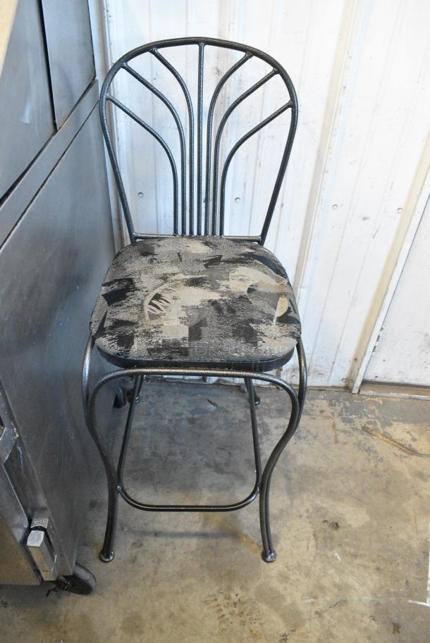 2 Black Metal Chair w/ Seat Cushion. 2 Times Your Bid! - Image 2 of 3