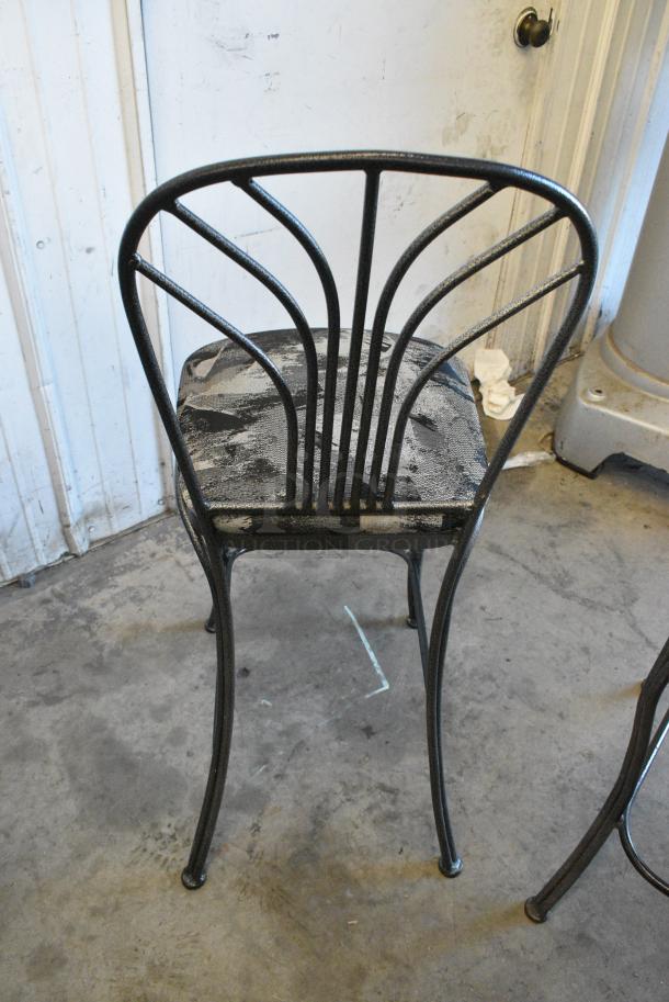 2 Black Metal Chair w/ Seat Cushion. 2 Times Your Bid! - Image 3 of 3