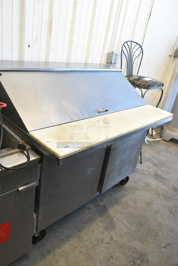 Beverage Air Stainless Steel Commercial Sandwich Salad Prep Table Mega Top Bain Marie on Commercial Casters. 115 Volts, 1 Phase. Tested and Working! - Image 1 of 8