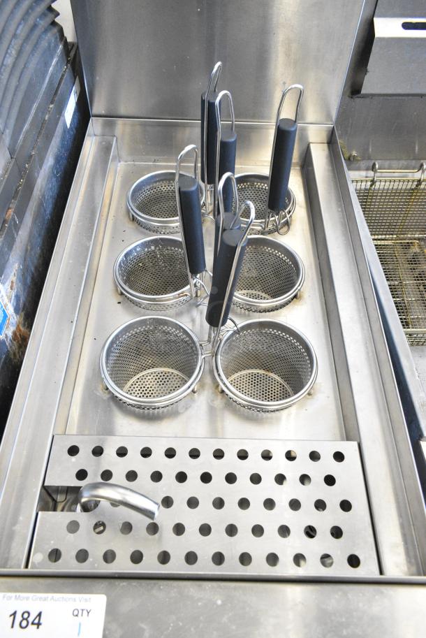 2024 Cookline PC1 Stainless Steel Commercial Floor Style Natural Gas Powered Pasta Cooker w/ 6 Metal Baskets on Commercial Casters. 70,000 BTU. - Image 4 of 6
