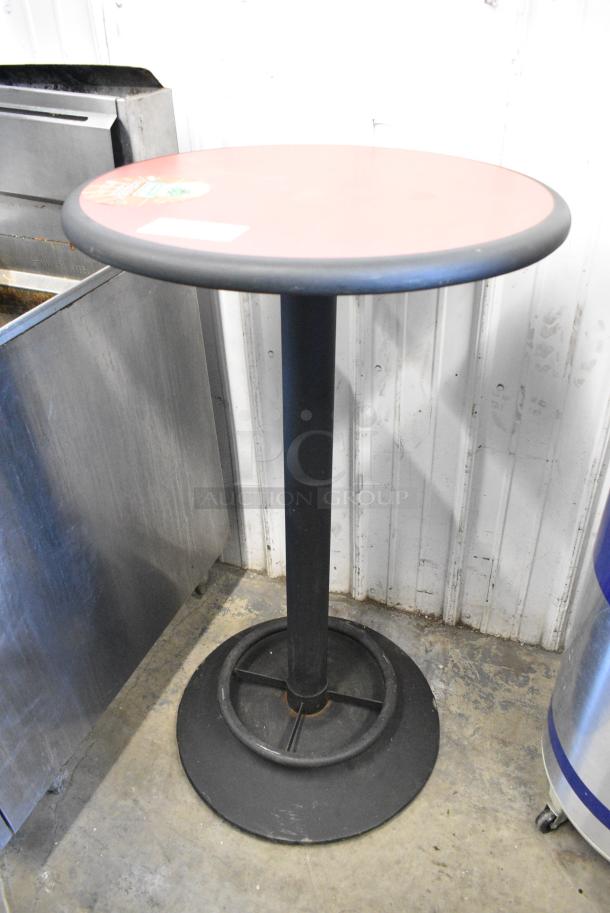 Round Bar Height Table on Black Metal Table Base. - Image 2 of 4