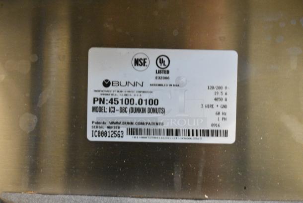 2016 Bunn IC3-DBC Stainless Steel Commercial Countertop Iced Tea Machine. 120/208 Volts, 1 Phase. - Image 6 of 6