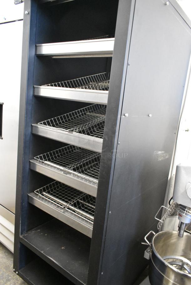 Metal Commercial Floor Style Reach In Bakery Pastry Donut Display Rack w/ Metal Baskets on Commercial Casters. - Image 4 of 7