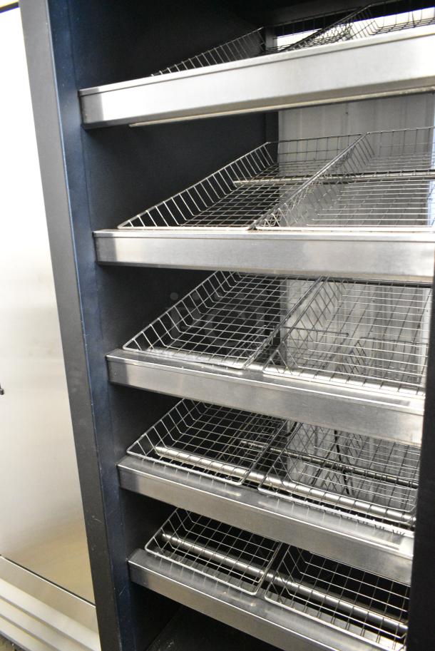 Metal Commercial Floor Style Reach In Bakery Pastry Donut Display Rack w/ Metal Baskets on Commercial Casters. - Image 5 of 7