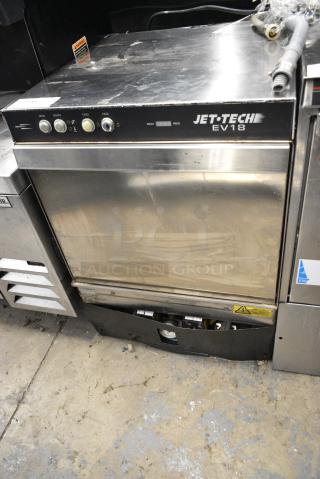 Jet Tech EV18 Stainless Steel Commercial Undercounter Dishwasher. 208/240 Volts, 1 Phase.
