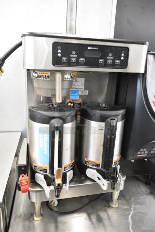 2020 Bunn ICB TWIN SH Stainless Steel Commercial Countertop Double Coffee Machine w/ Hot Water Dispenser, 2 Servers and 1 Poly Brew Basket. 120/208 Volts, 1 Phase.