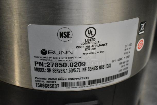 2020 Bunn ICB TWIN SH Stainless Steel Commercial Countertop Double Coffee Machine w/ Hot Water Dispenser, 2 Servers and 1 Poly Brew Basket. 120/208 Volts, 1 Phase. - Image 6 of 8