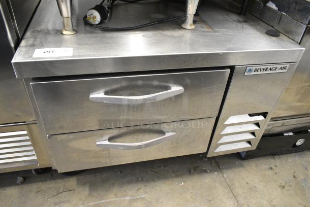 Beverage Air WTRCS36D-1-FLT Stainless Steel Commercial 2 Drawer Chef Base on Commercial Casters. 115 Volts, 1 Phase. Tested and Working! - Image 1 of 6