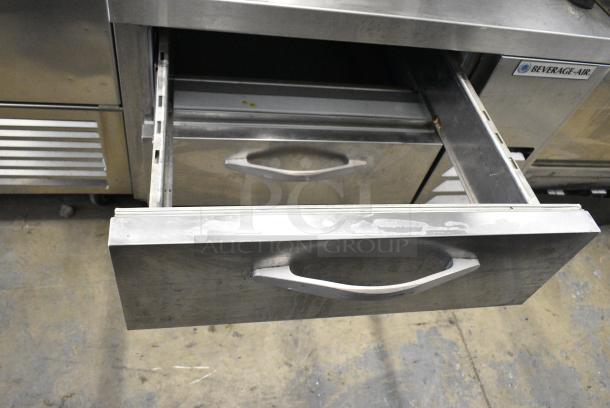 Beverage Air WTRCS36D-1-FLT Stainless Steel Commercial 2 Drawer Chef Base on Commercial Casters. 115 Volts, 1 Phase. Tested and Working! - Image 4 of 6