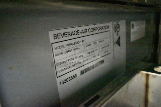 Beverage Air WTRCS36D-1-FLT Stainless Steel Commercial 2 Drawer Chef Base on Commercial Casters. 115 Volts, 1 Phase. Tested and Working! - Image 6 of 6