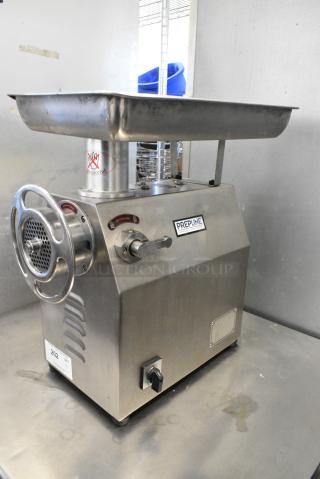 PrepLine MC-32 Stainless Steel Commercial Countertop Meat Grinder. 115 Volts, 1 Phase. Tested and Working!
