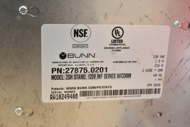 Bunn 2SH STAND Stainless Steel Commercial Countertop 2 Server Stand. 115 Volts, 1 Phase. - Image 3 of 3
