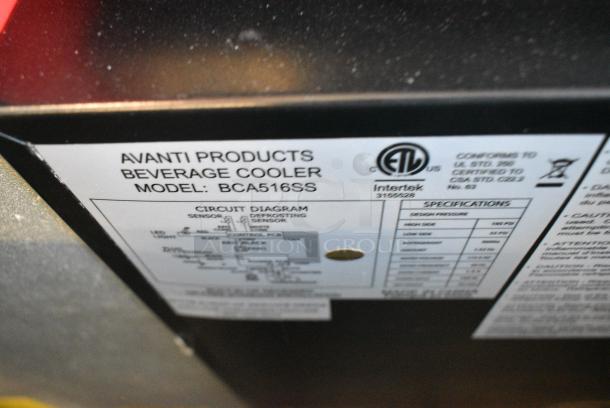 Avanti BCA516SS Metal Single Door Mini Cooler Merchandiser. 115 Volts, 1 Phase. Tested and Working! - Image 3 of 4