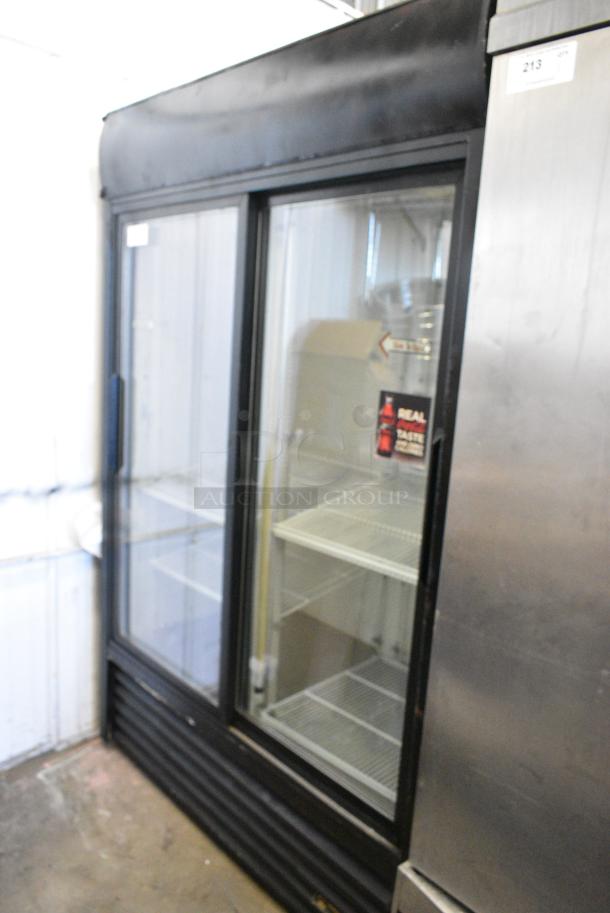 True Metal 2 Door Reach In Cooler Merchandiser w/ Poly Coated Racks. 115 Volts, 1 Phase. Tested and Working! - Image 1 of 4