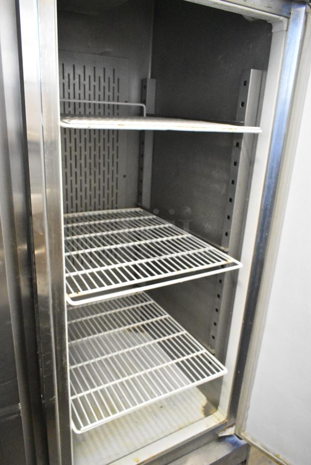 Jimex Ascend JFD-48F Stainless Steel Commercial 2 Door Reach In Freezer w/ Poly Coated Racks on Commercial Casters. 115 Volts, 1 Phase. Tested and Powers On But Does Not Get Cold - Image 5 of 6