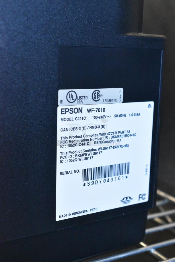 Epson WorkForce WF-7610 Countertop Printer Scanner Copier. - Image 7 of 7