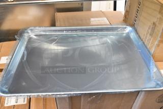 12 BRAND NEW SCRATCH AND DENT! Choice 407BUNHALF Half Size 13" x 18" 19 Gauge Wire in Rim Aluminum Bun / Sheet Pan. 12 Times Your Bid!