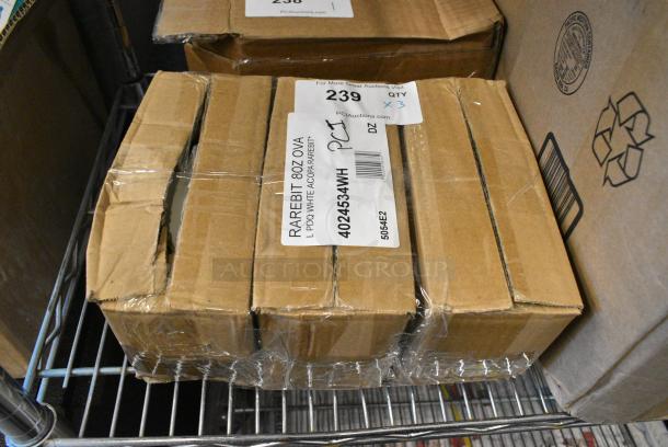 3 BRAND NEW SCRATCH AND DENT! Box of 4 4024534WH Acopa 8 oz. Ivory (American White) Oval Stoneware Rarebit. 3 Times Your Bid! - Image 2 of 4