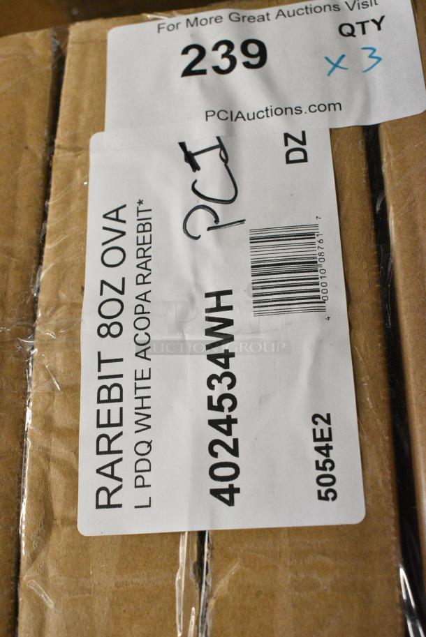 3 BRAND NEW SCRATCH AND DENT! Box of 4 4024534WH Acopa 8 oz. Ivory (American White) Oval Stoneware Rarebit. 3 Times Your Bid! - Image 4 of 4