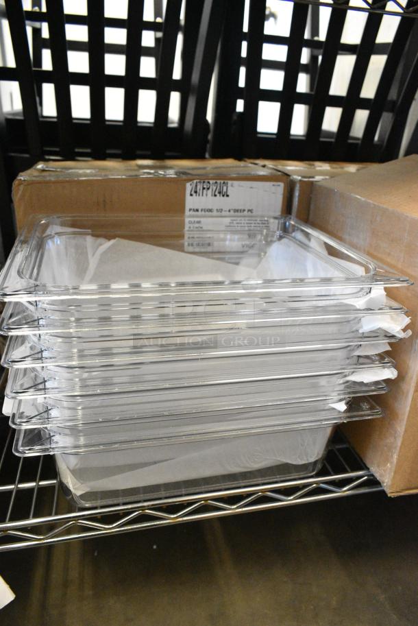 24 BRAND NEW SCRATCH AND DENT! 247FP124CL Vigor 1/2 Size 4" Deep Clear Polycarbonate Food Pan. 24 Times Your Bid! - Image 4 of 5