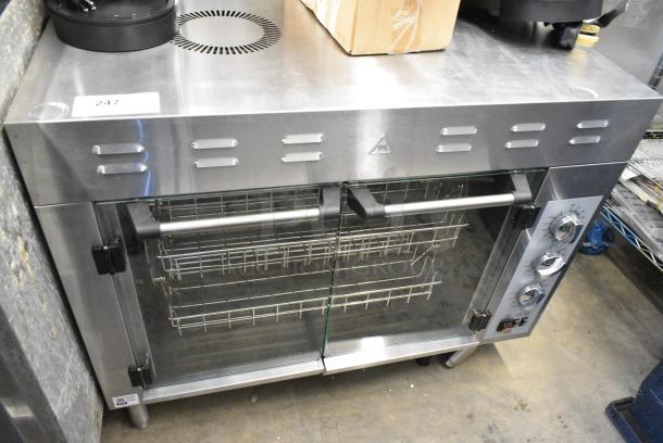 BRAND NEW SCRATCH AND DENT! Cooking Performance Group CPG 351CROE415D Stainless Steel Electric Countertop Rotisserie Oven with 5 Baskets for 15 Chickens. 240 Volts, 1 Phase. - Image 1 of 8