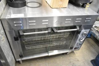 BRAND NEW SCRATCH AND DENT! Cooking Performance Group CPG 351CROE415D Stainless Steel Electric Countertop Rotisserie Oven with 5 Baskets for 15 Chickens. 240 Volts, 1 Phase.